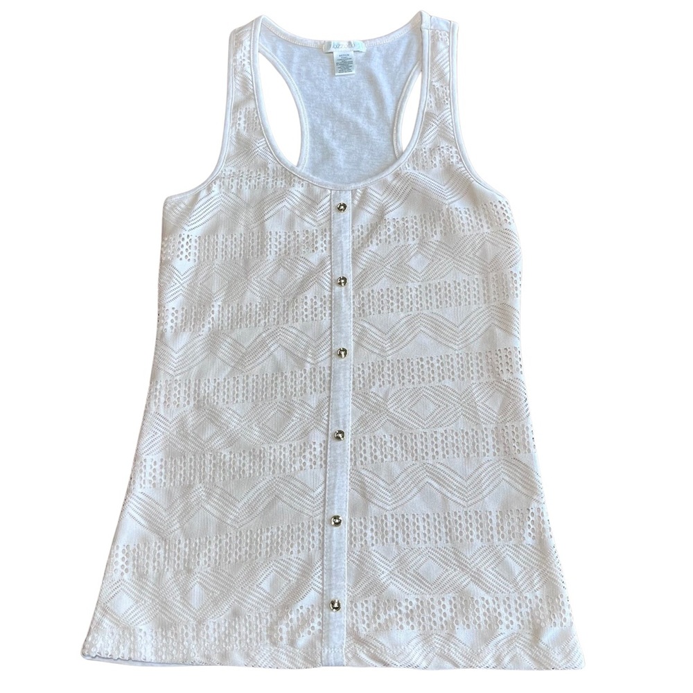 Bozzolo Racerback Tank Top with Lace Overlay